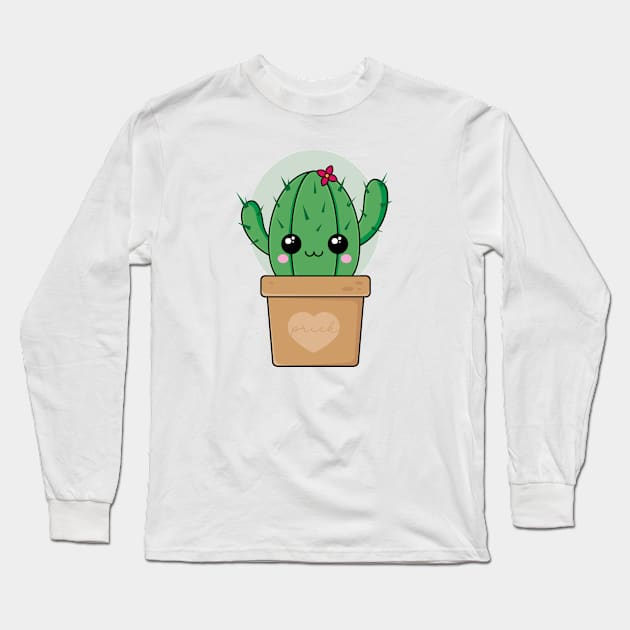 Kawaii Cactus Long Sleeve T-Shirt by Sasyall